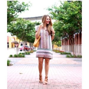 J.crew pink geo shirt dress